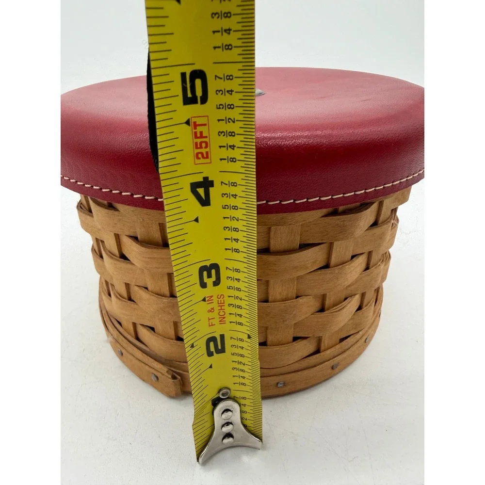 Longaberger 2004 Happy Mothers Day Basket Red Leather Lid Liner Protector 7in